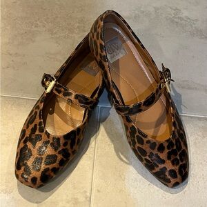 Leopard Print Mary Jane Flats